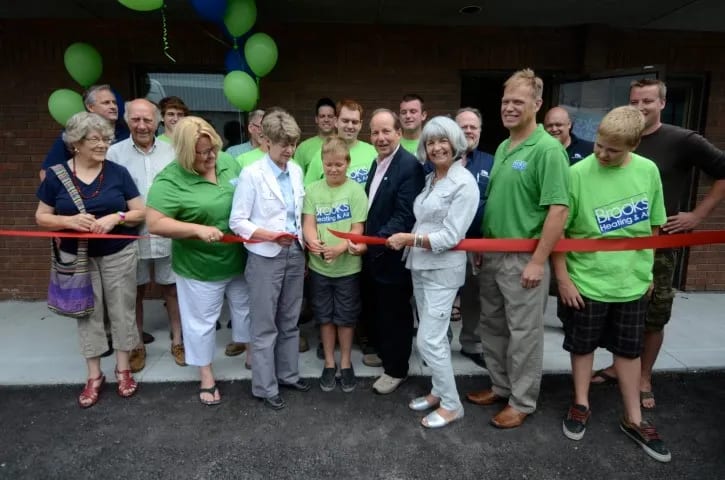 Ribbon-cutting at the Brooks Heating & Air grand opening